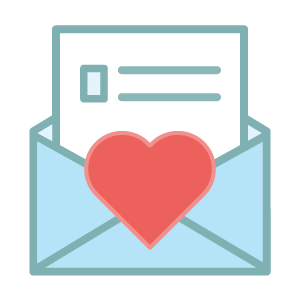 afbeelding van een nieuwsbrief met een hartje